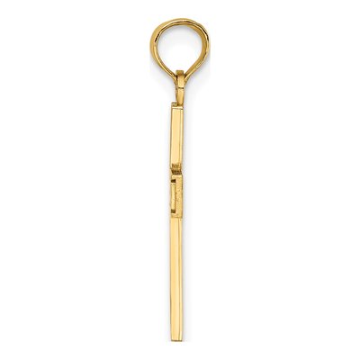 10K Yellow Gold Caduceus Cross Pendant – view 3