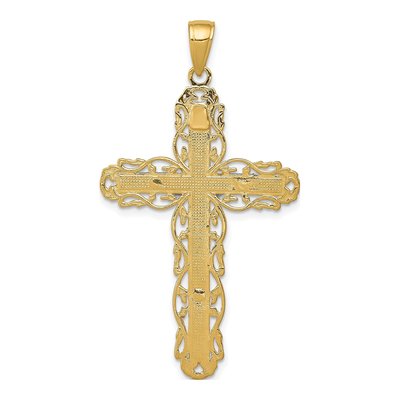 10K Yellow Gold Filigree Crucifix Pendant – view 5