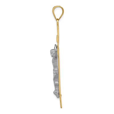 10K Two-Tone Gold INRI Crucifix Pendant – view 3