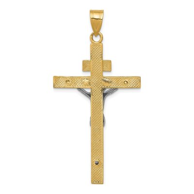 10K Two-Tone Gold INRI Crucifix Pendant – view 5