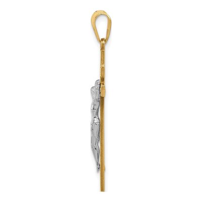 10K Two-Tone Gold INRI Crucifix Pendant – view 3