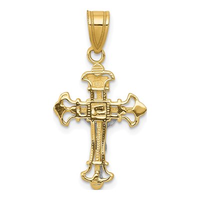 10K Two-Tone Gold INRI Crucifix Pendant – view 5