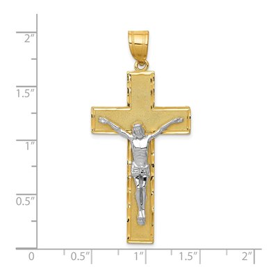 10K Two-Tone Gold Diamond-Cut Crucifix Pendant – view 5