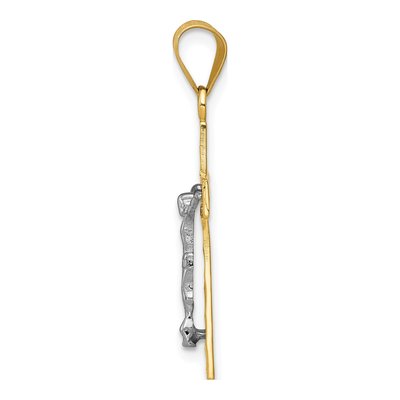 10K Two-Tone Gold Diamond-Cut Crucifix Charm – view 3