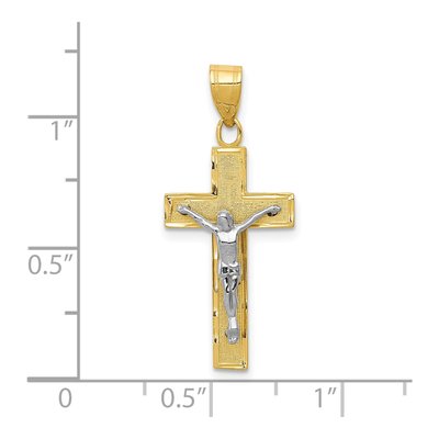 10K Two-Tone Gold Diamond-Cut Crucifix Charm – view 4