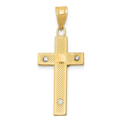 10K Two-Tone Gold Diamond-Cut Crucifix Charm – view 5