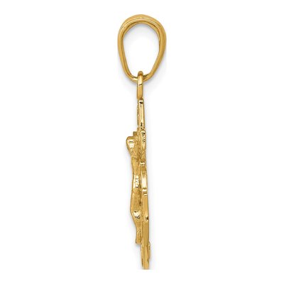 10K Yellow Gold Mariners Crucifix Pendant – view 3