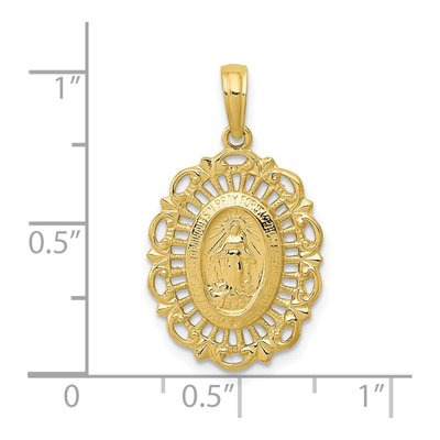 10K Yellow Gold Miraculous Medal Pendant – view 4