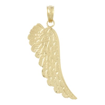 10K Yellow Gold Angel Wing Pendant – view 4