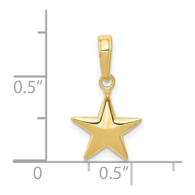 10K Yellow Gold Small 3-D Star Charm – view 4