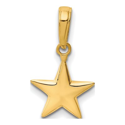 10K Yellow Gold Small 3-D Star Charm – view 5