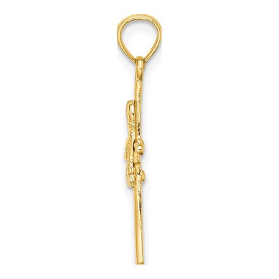 10K Yellow Gold Praying Boy on Cross Charm – view 3