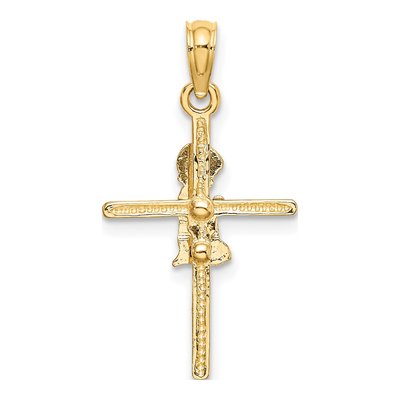 10K Yellow Gold Praying Boy on Cross Charm – view 5
