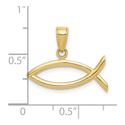 10K Yellow Gold Ichthus Fish Pendant – view 4