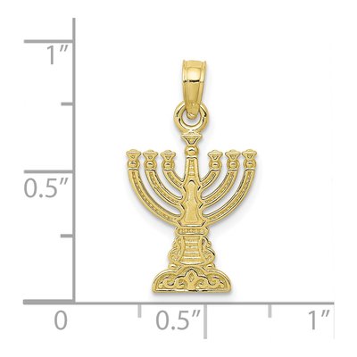 10K Yellow Gold Menorah Pendant – view 4