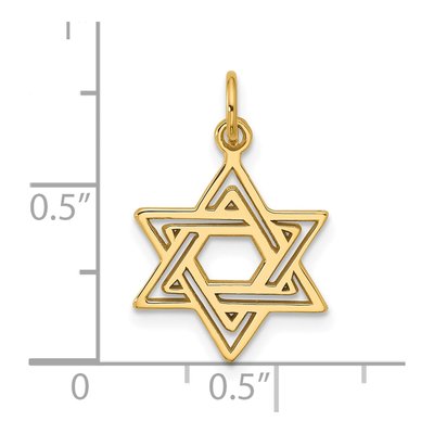 10K Yellow Gold Star of David Pendant – view 5