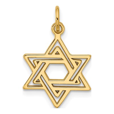 10K Yellow Gold Star of David Pendant