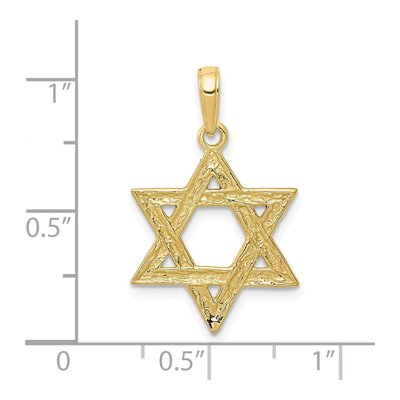 10K Yellow Gold Star of David Pendant – view 4