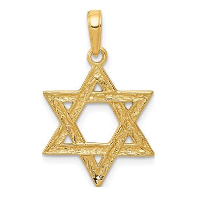 10K Yellow Gold Star of David Pendant