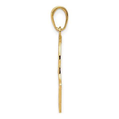 10K Yellow Gold Filigree Chamseh Pendant – view 3
