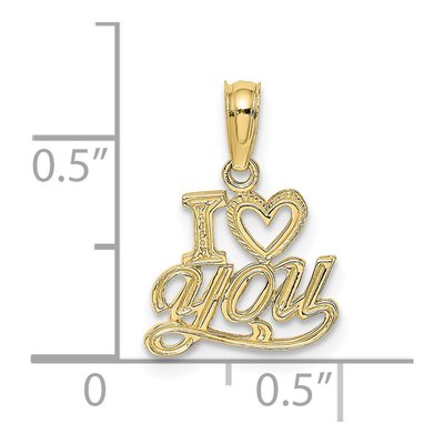 10K Yellow Gold I Heart YOU Pendant – view 4