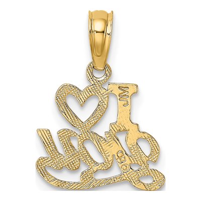 10K Yellow Gold I Heart YOU Pendant – view 5