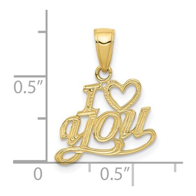 10K Yellow Gold I Heart YOU Pendant – view 4