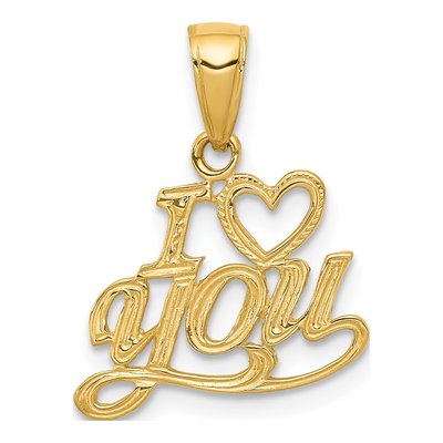 10K Yellow Gold I Heart YOU Pendant