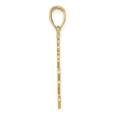 10K Yellow Gold Textured I LOVE YOU Pendant – view 3