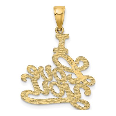 10K Yellow Gold Textured I LOVE YOU Pendant – view 5