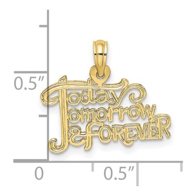 10K Yellow Gold Today Tomorrow Forever Charm – view 4