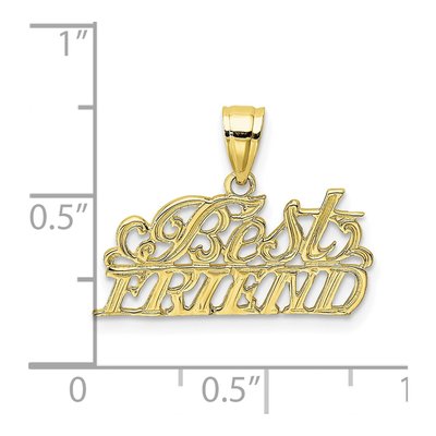 10K Yellow Gold BEST Friend Pendant – view 4