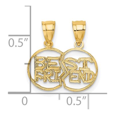 10K Yellow Gold Best Friend 2-Piece Pendant – view 4