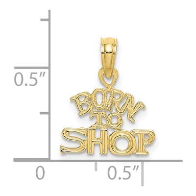 10K Yellow Gold 'born to Shop' Pendant – view 4