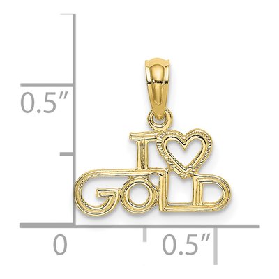 10K Yellow Gold I Heart Pendant – view 4