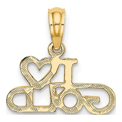 10K Yellow Gold I Heart Pendant – view 5