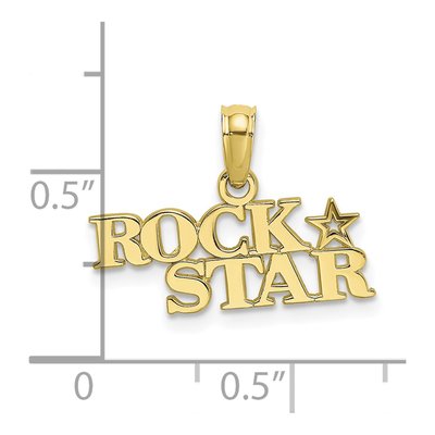 10K Yellow Gold Rock Star Pendant – view 4