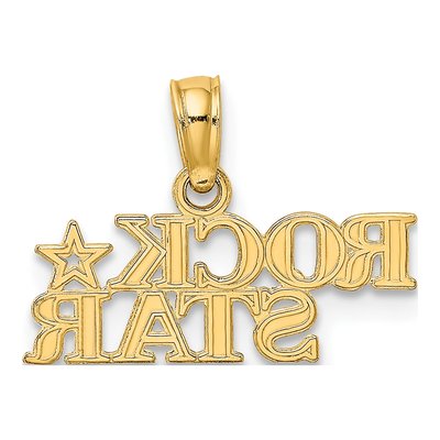 10K Yellow Gold Rock Star Pendant – view 5