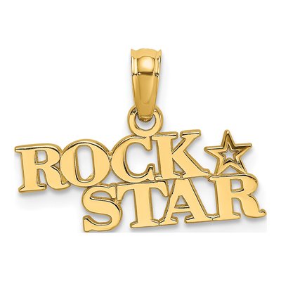10K Yellow Gold Rock Star Pendant