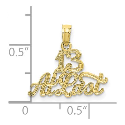 10K Yellow Gold ' at Last' Number Pendant – view 4
