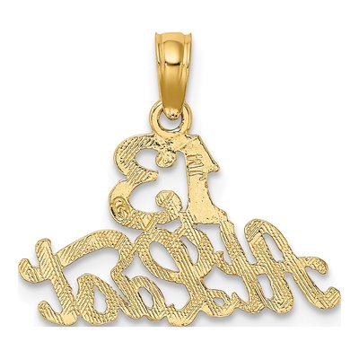 10K Yellow Gold ' at Last' Number Pendant – view 5