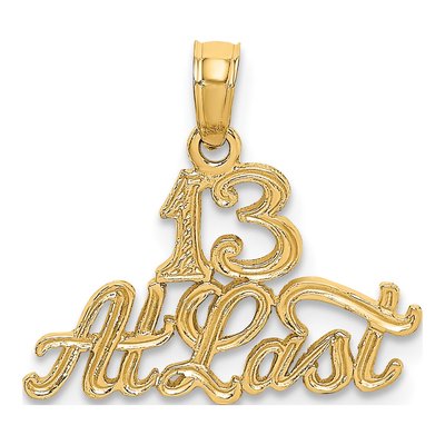 10K Yellow Gold ' at Last' Number Pendant