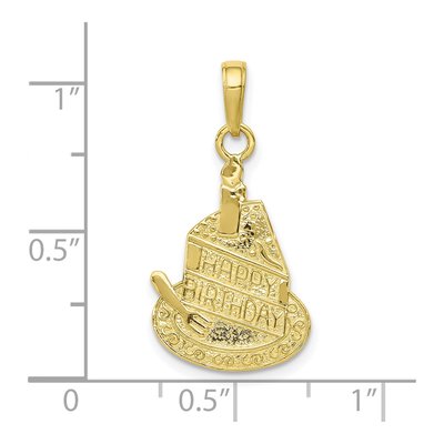 10K Yellow Gold Birthday Cake Pendant – view 4