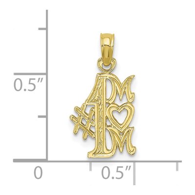 10K Yellow Gold MOM Number 1 Pendant – view 5