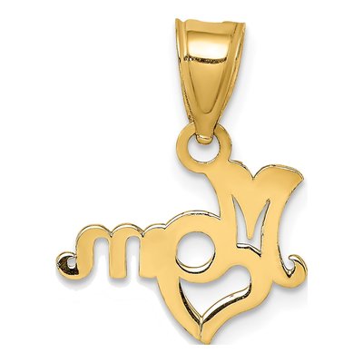 10K Yellow Gold MOM Heart Pendant – view 4