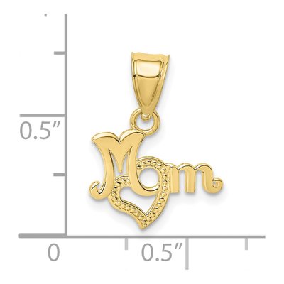 10K Yellow Gold MOM Heart Pendant – view 5