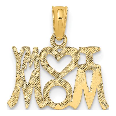 10K Yellow Gold I Heart My Mom Pendant – view 4
