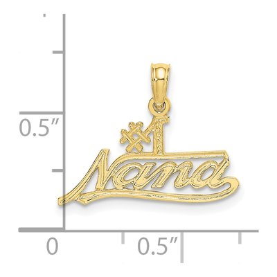 10K Yellow Gold ' Nana' Script Number 1 Pendant – view 4