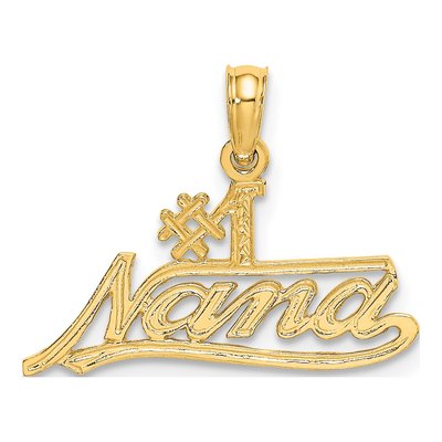 10K Yellow Gold ' Nana' Script Number 1 Pendant