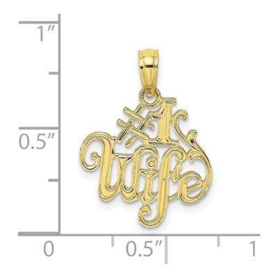 10K Yellow Gold WIFE Number 1 Pendant – view 4